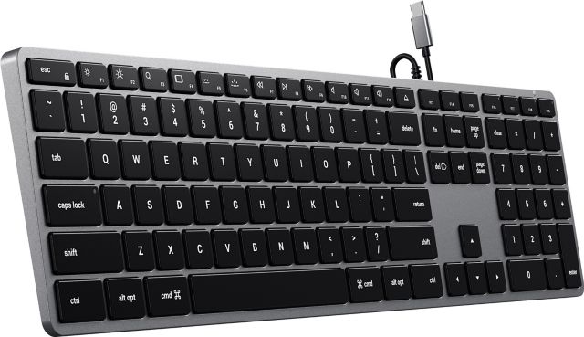Satechi Slim W3 USB-C Wired Backlit Keyboard, 16.65 x 4.5 x 0.4in, Space Gray - ONLINE ONLY